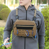 Maxbell Chest Rig Vest Pack Keys Tools Phone Holder Sports Running Outdoor Chest Bag Brown