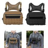 Maxbell Chest Rig Vest Pack Keys Tools Phone Holder Sports Running Outdoor Chest Bag Brown