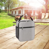 Maxbell Lunch Bag with Handle and Bottle Pocket Waterproof for Beach Outdoor Camping White Gray