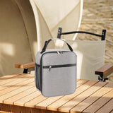 Maxbell Lunch Bag with Handle and Bottle Pocket Waterproof for Beach Outdoor Camping White Gray