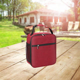 Maxbell Lunch Bag with Handle and Bottle Pocket Waterproof for Beach Outdoor Camping Red