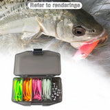Maxbell Fishing Lures with Luminous Portable Fishing Gear Kit for Bass Anglers Trout 41Pcs 124g