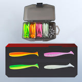 Maxbell Fishing Lures with Luminous Portable Fishing Gear Kit for Bass Anglers Trout 41Pcs 124g