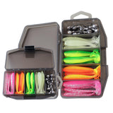 Maxbell Fishing Lures with Luminous Portable Fishing Gear Kit for Bass Anglers Trout 41Pcs 124g