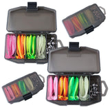 Maxbell Fishing Lures with Luminous Portable Fishing Gear Kit for Bass Anglers Trout 41Pcs 124g