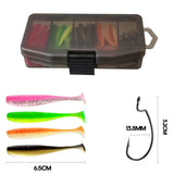 Maxbell Fishing Lures with Luminous Portable Fishing Gear Kit for Bass Anglers Trout 66Pcs 139g