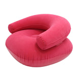 Maxbell Inflatable Lounge Chair Soft Inflatable Lounger for Courtyard Indoor Bedroom Rose Red