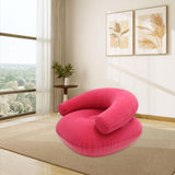 Maxbell Inflatable Lounge Chair Soft Inflatable Lounger for Courtyard Indoor Bedroom Rose Red
