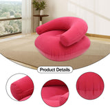 Maxbell Inflatable Lounge Chair Soft Inflatable Lounger for Courtyard Indoor Bedroom Rose Red