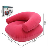 Maxbell Inflatable Lounge Chair Soft Inflatable Lounger for Courtyard Indoor Bedroom Rose Red