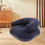 Maxbell Inflatable Lounge Chair Soft Inflatable Lounger for Courtyard Indoor Bedroom Blue