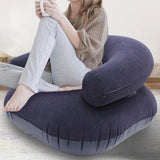 Maxbell Inflatable Lounge Chair Soft Inflatable Lounger for Courtyard Indoor Bedroom Blue