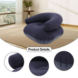 Maxbell Inflatable Lounge Chair Soft Inflatable Lounger for Courtyard Indoor Bedroom Blue