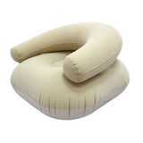 Maxbell Inflatable Lounge Chair Soft Inflatable Lounger for Courtyard Indoor Bedroom Beige