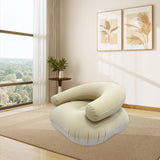Maxbell Inflatable Lounge Chair Soft Inflatable Lounger for Courtyard Indoor Bedroom Beige