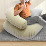 Maxbell Inflatable Lounge Chair Soft Inflatable Lounger for Courtyard Indoor Bedroom Beige