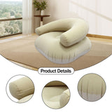 Maxbell Inflatable Lounge Chair Soft Inflatable Lounger for Courtyard Indoor Bedroom Beige