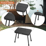 Maxbell Folding Camping Stool Footstool Foldable Small Bench for Hiking Picnic Beach Black