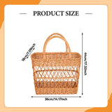Maxbell Picnic Basket with Handles Decor Storage Organizer for Outdoor Bread Kitchen 36cmx18cmx44cm