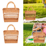 Maxbell Picnic Basket with Handles Decor Storage Organizer for Outdoor Bread Kitchen 36cmx18cmx44cm
