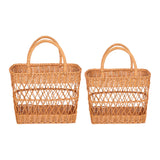 Maxbell Picnic Basket with Handles Decor Storage Organizer for Outdoor Bread Kitchen 36cmx18cmx44cm