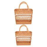Maxbell Picnic Basket with Handles Decor Storage Organizer for Outdoor Bread Kitchen 36cmx18cmx44cm