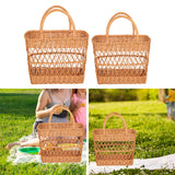 Maxbell Picnic Basket with Handles Decor Storage Organizer for Outdoor Bread Kitchen 36cmx18cmx44cm