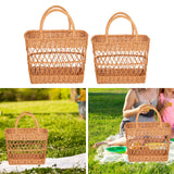 Maxbell Picnic Basket with Handles Decor Storage Organizer for Outdoor Bread Kitchen 36cmx18cmx44cm
