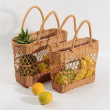Maxbell Picnic Basket with Handles Decor Storage Organizer for Outdoor Bread Kitchen 36cmx18cmx44cm