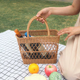 Maxbell Picnic Basket with Handles Decor Storage Organizer for Outdoor Bread Kitchen 36cmx18cmx44cm