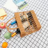 Maxbell Picnic Basket with Handles Decor Storage Organizer for Outdoor Bread Kitchen 36cmx18cmx44cm