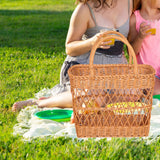 Maxbell Picnic Basket with Handles Decor Storage Organizer for Outdoor Bread Kitchen 32cmx14.5cmx40cm