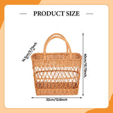 Maxbell Picnic Basket with Handles Decor Storage Organizer for Outdoor Bread Kitchen 32cmx14.5cmx40cm