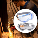 Maxbell Goggles Impactproof Soft Frame Clear Lens Anti Fog for Adults Work Men Women Blue