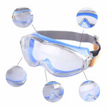 Maxbell Goggles Impactproof Soft Frame Clear Lens Anti Fog for Adults Work Men Women Blue