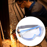 Maxbell Goggles Impactproof Soft Frame Clear Lens Anti Fog for Adults Work Men Women Blue