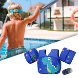 Maxbell Baby Swim Flotation Vest Toddlers Swim Float Vest Blue Dinosaur