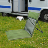 Maxbell Camping Floor Chair Stadium Chair Foldable Cushion for Traveling Yard Picnic Green