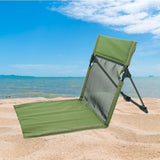 Maxbell Camping Floor Chair Stadium Chair Foldable Cushion for Traveling Yard Picnic Green