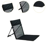 Maxbell Camping Floor Chair Stadium Chair Foldable Cushion for Traveling Yard Picnic Black