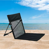 Maxbell Camping Floor Chair Stadium Chair Foldable Cushion for Traveling Yard Picnic Black