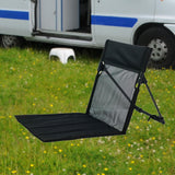 Maxbell Camping Floor Chair Stadium Chair Foldable Cushion for Traveling Yard Picnic Black