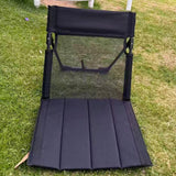 Maxbell Camping Floor Chair Stadium Chair Foldable Cushion for Traveling Yard Picnic Black
