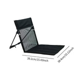 Maxbell Camping Floor Chair Stadium Chair Foldable Cushion for Traveling Yard Picnic Black