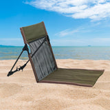Maxbell Camping Floor Chair Stadium Chair Foldable Cushion for Traveling Yard Picnic Dark Green
