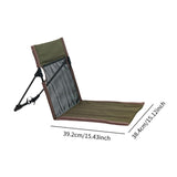 Maxbell Camping Floor Chair Stadium Chair Foldable Cushion for Traveling Yard Picnic Dark Green