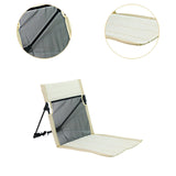 Maxbell Camping Floor Chair Stadium Chair Foldable Cushion for Traveling Yard Picnic White