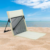 Maxbell Camping Floor Chair Stadium Chair Foldable Cushion for Traveling Yard Picnic White