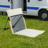 Maxbell Camping Floor Chair Stadium Chair Foldable Cushion for Traveling Yard Picnic White