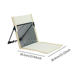 Maxbell Camping Floor Chair Stadium Chair Foldable Cushion for Traveling Yard Picnic White